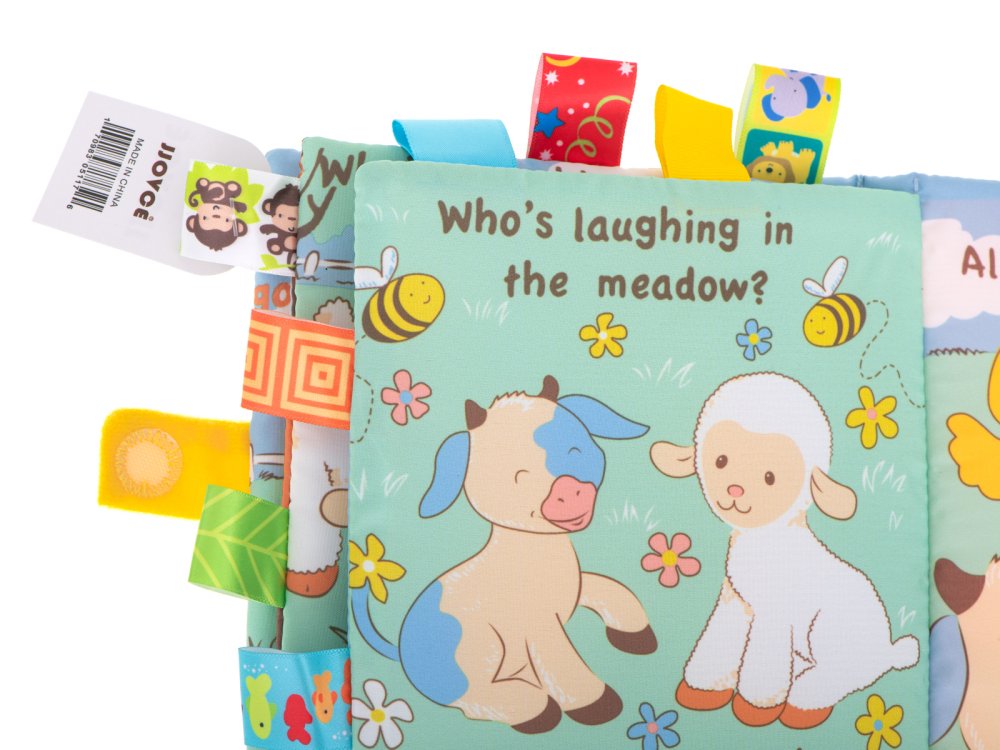 Baby Soft to Touch Sensory Rustling Squeaky Book Booklet Brochure "Sheep", Multicoloured (1)