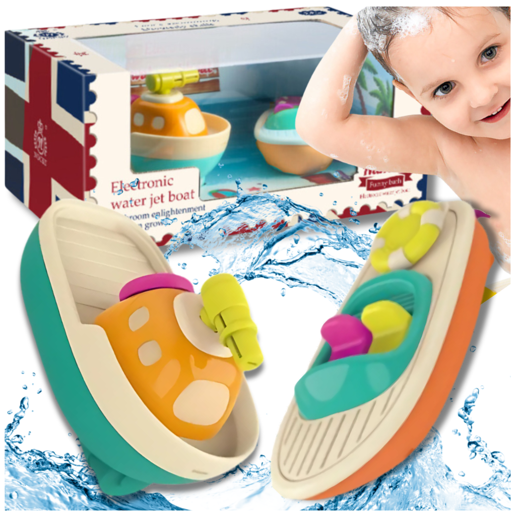 Floating Bath Toy Boats for Kids, Water Squirting Bathtub Toys