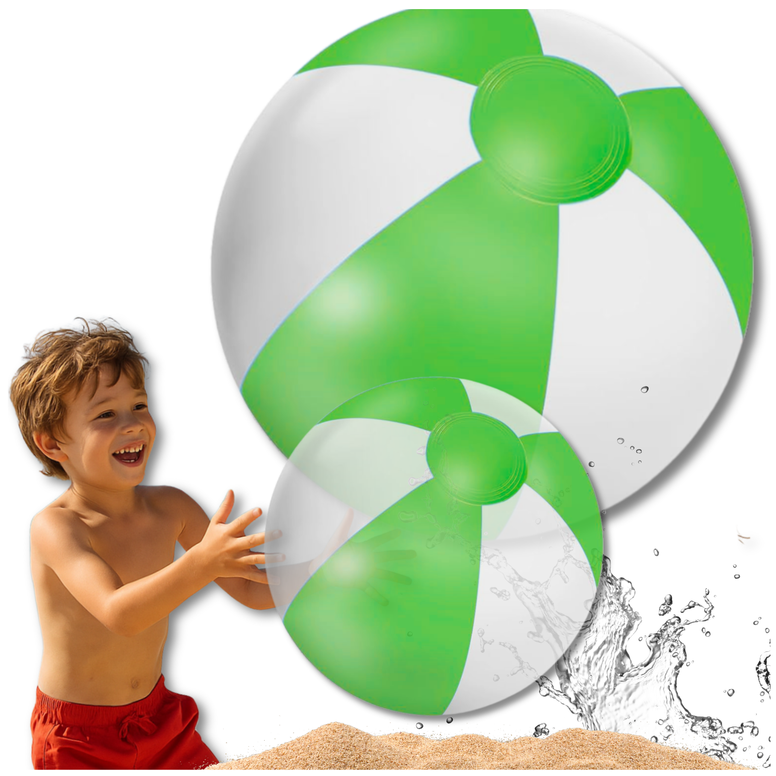 Large Inflatable Beach Ball for Pool and Garden 53 cm, Green