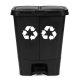 Dual Compartment Trash Can 40L Kitchen Recycling Bin with Pedal, Black