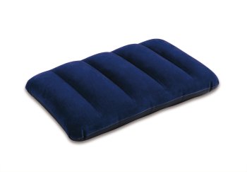 Inflatable velour pillow 43x28x9 cm Intex 68672, dark blue