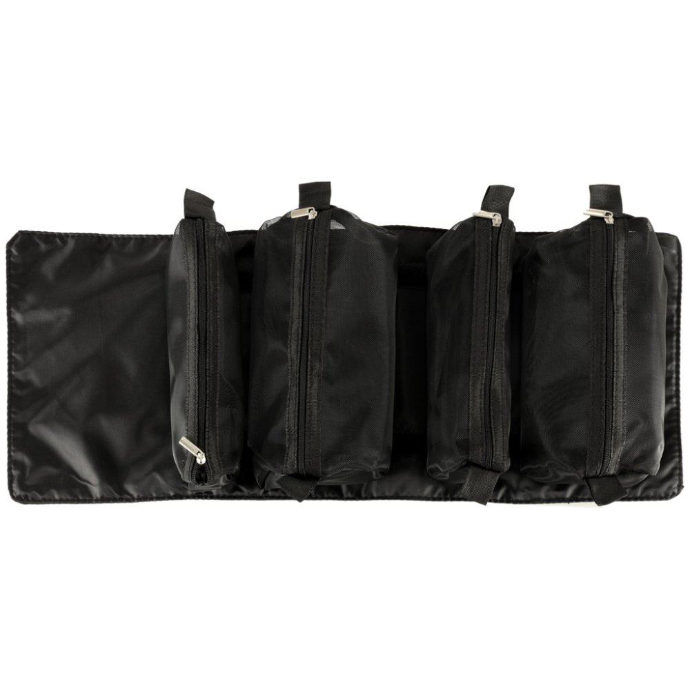 Roll-Up Travel Toiletry Bag 4-in-1 with Detachable Pouches, Large, Black (0)
