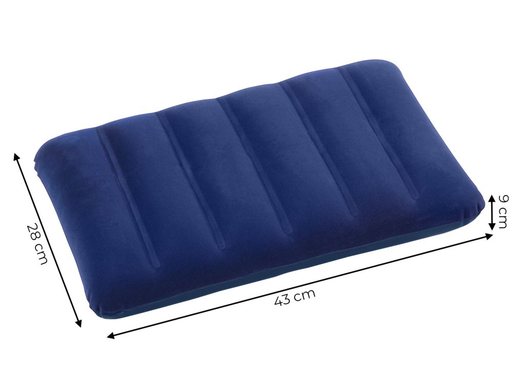 Inflatable velour pillow 43x28x9 cm Intex 68672, dark blue (1)