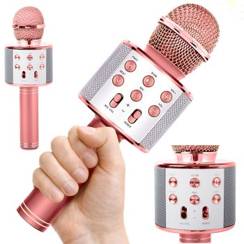 Wireless Bluetooth Karaoke Microphone with Speaker & Voice Changer