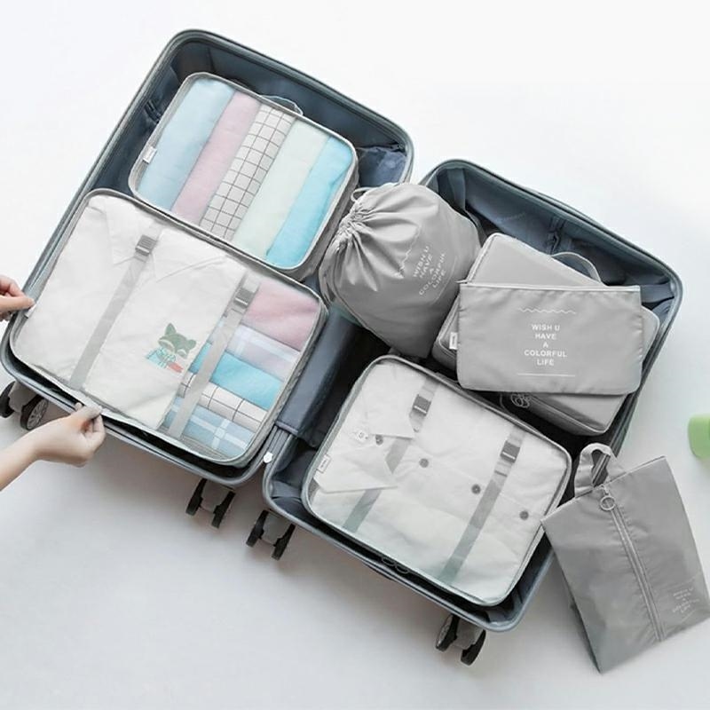 XXL Travel Organizer Set for Suitcases 7-Piece Packing Cubes for Clothes and Shoes (0)