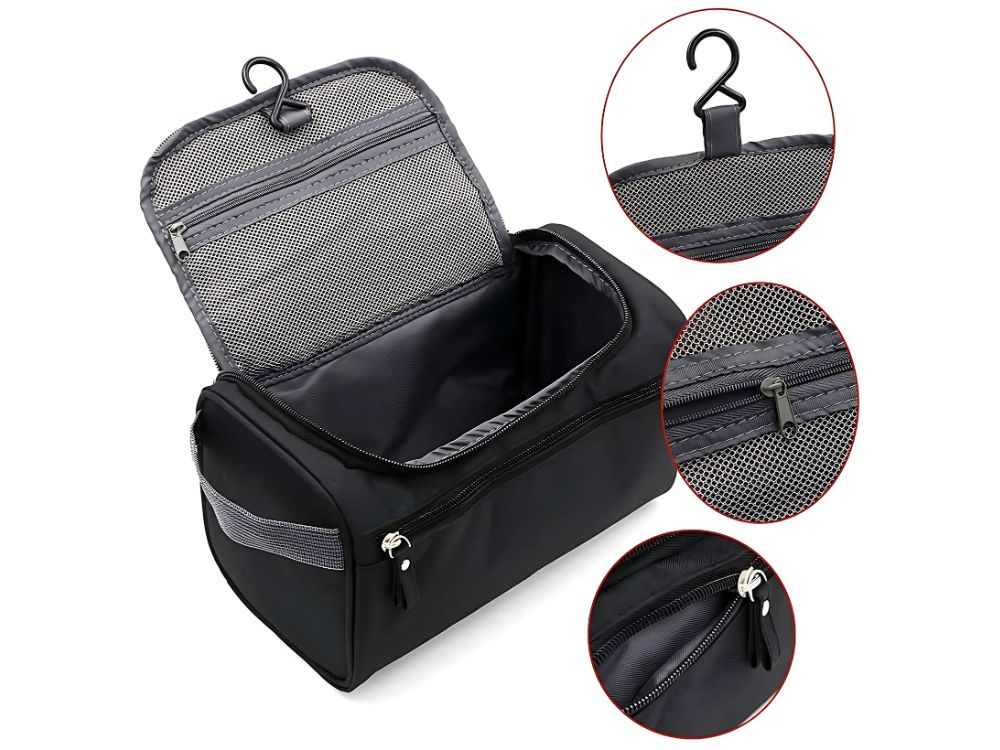 Hanging Travel Toiletry Bag Organizer for Men & Women, Waterproof, Black (0)
