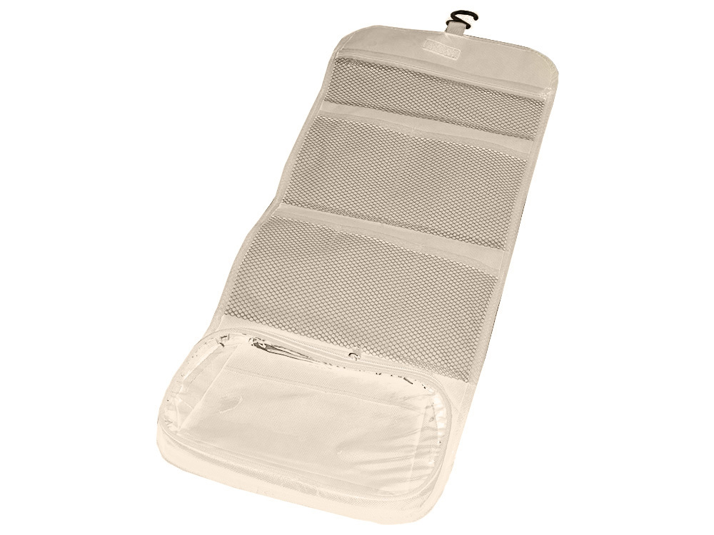 Hanging Travel Toiletry Bag Organizer with Hook for Cosmetics, Beige (3)