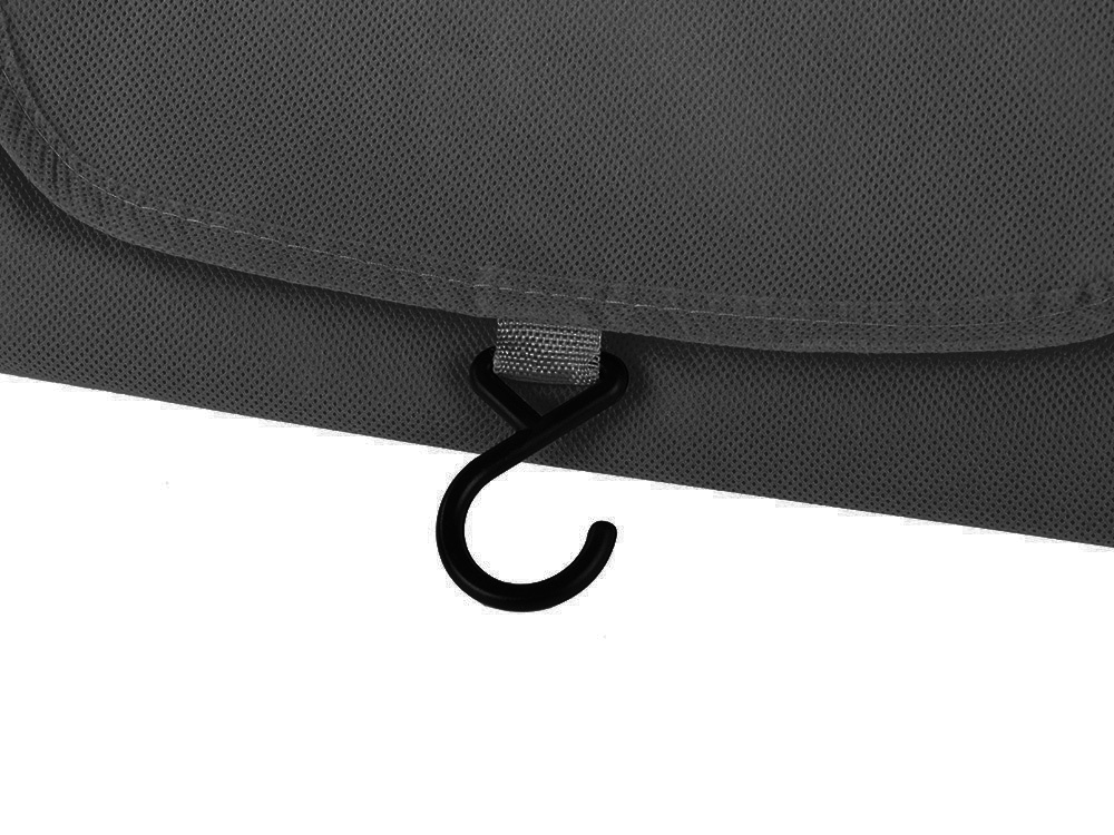 Foldable Hanging Toiletry Bag Travel Organizer with Hook, Black (1)