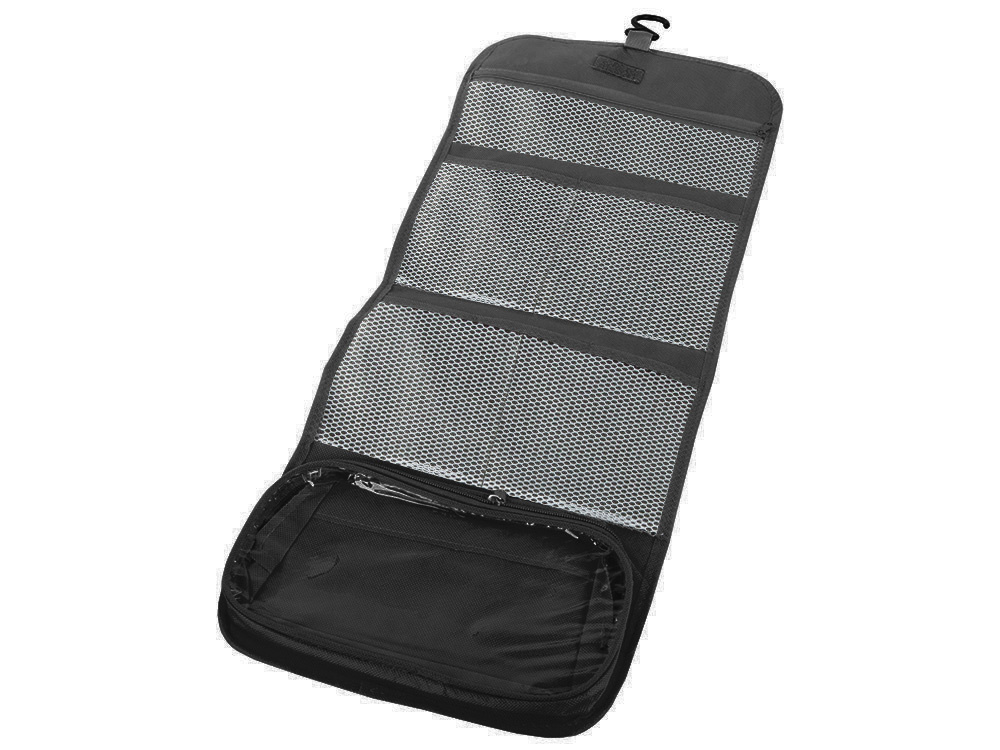 Foldable Hanging Toiletry Bag Travel Organizer with Hook, Black (3)