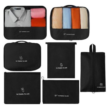 Luggage Suitcase Organiser Travel Garment Bags for Clothing, Underwear, Cosmetics etc., Set of 7