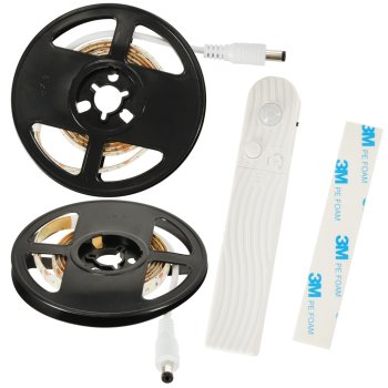 Cool White USB Battery Operated LED Light Strip with Motion Sensor, 1m