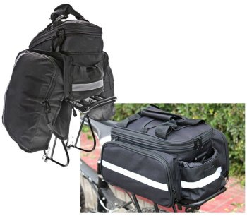 Comfortable Bicycle Bag on the Trunk - 30x25x25cm, Black