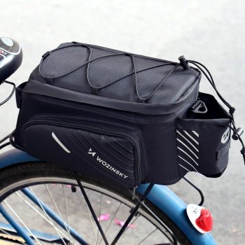 Wozinsky Bicycle Bike Pannier Bag Rear Trunk Bag with Shoulder Strap 9L black