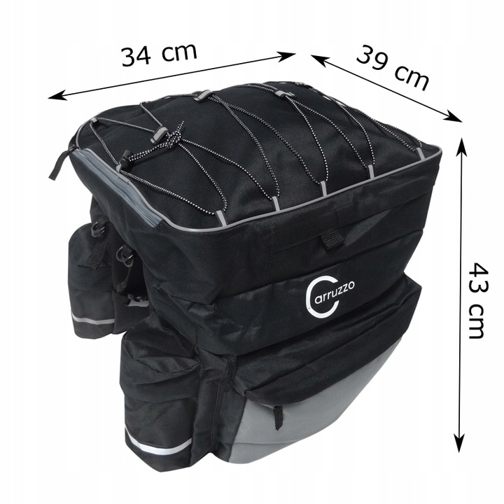 Carruzzo FIT PRO Double-sided Comfortable Bicycle Bag on the Trunk, Black (1)