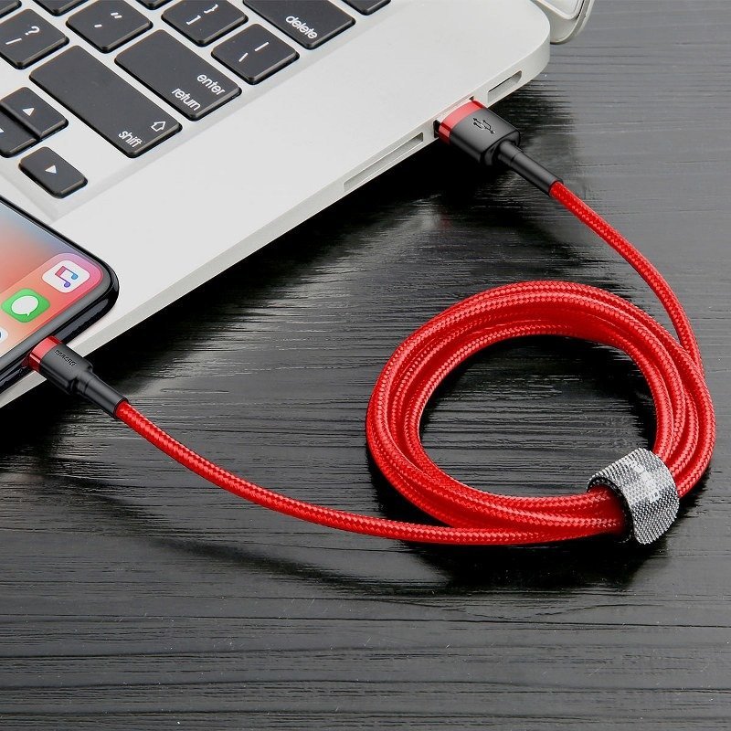 Baseus Cafule USB Apple iPhone Lightning Data Charging Cable, 1,5A 2m, Red (3)