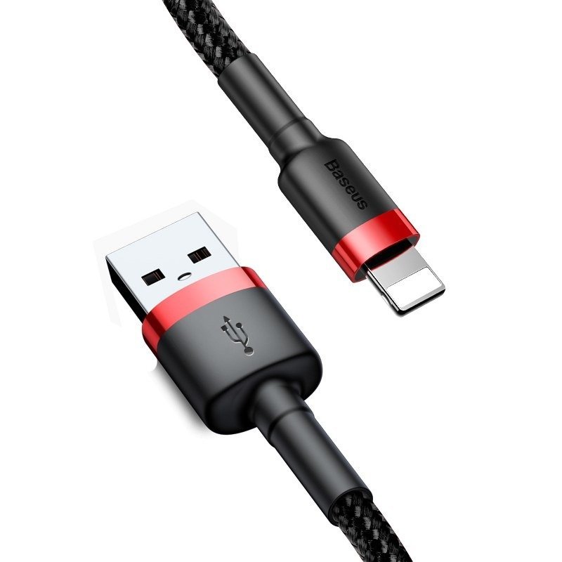 Baseus Cafule Data Charging Cable USB Apple iPhone Lightning 2A 3m, Black+Red (1)