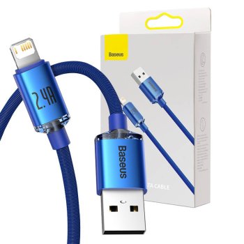 Baseus Crystal Shine USB to Lightning Cable 2.4A 1.2m Blue