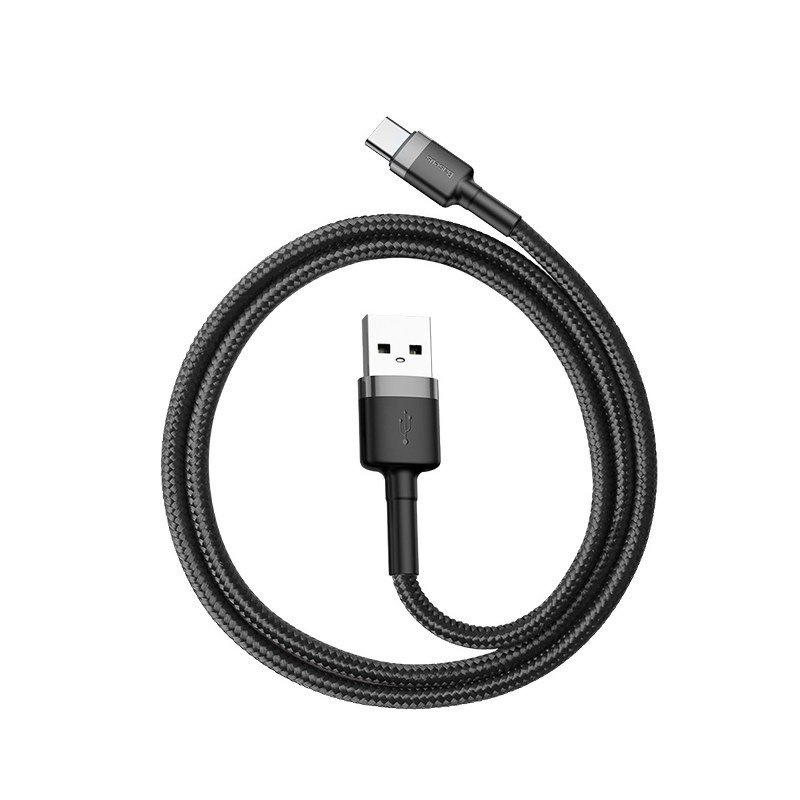 USB to USB-C Cable Baseus Cafule 2A 2m Gray/Black (1)