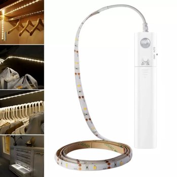 LED Strip with Power Module and Dusk and Motion Sensors (PIR), 2m