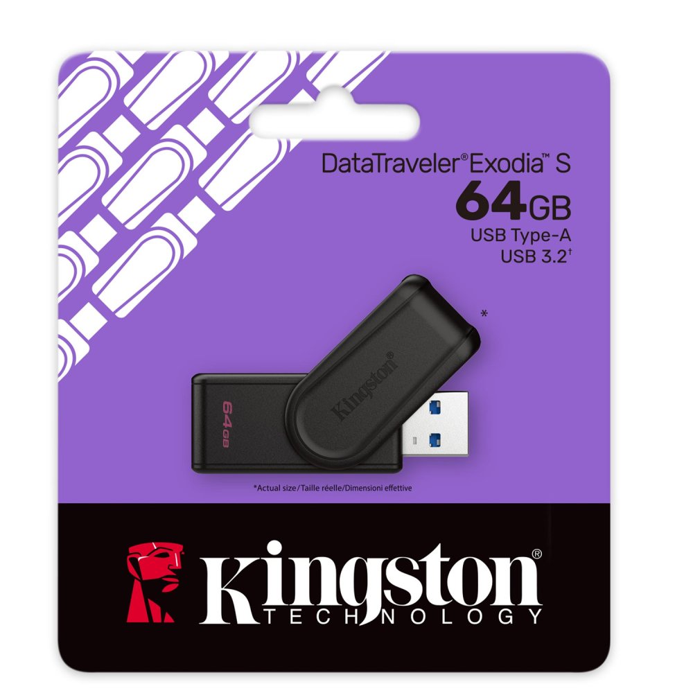 USB Flash Drive Kingston DataTraveler Exodia S 64GB 3.2 Gen 1, black (1)