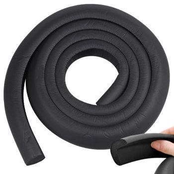 Soft foam protective tape for furniture edges and corners, 2m, black