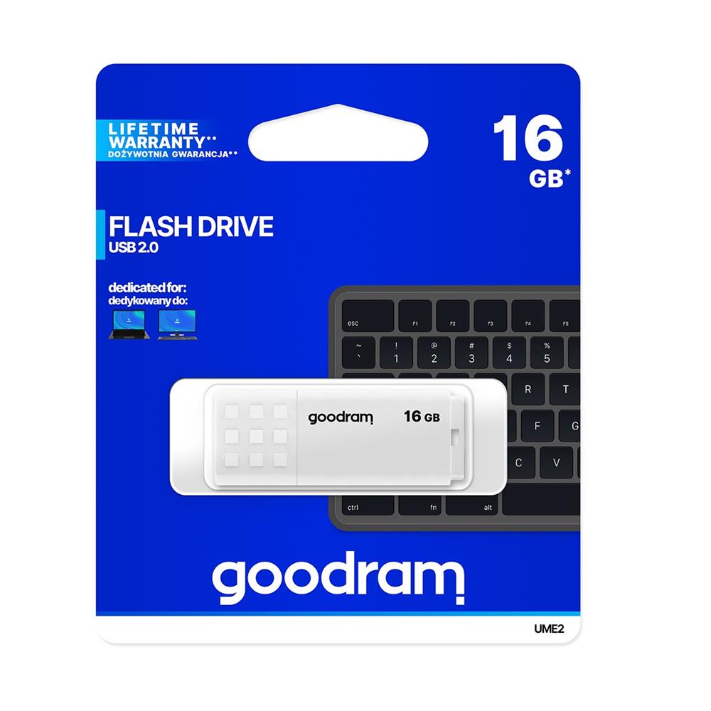 GoodRam Pendrive Flash Drive USB Stick UME2 (16GB | USB 2.0), White (0)