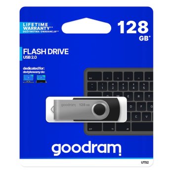 Goodram Pendrive Flash Drive 128GB USB 2.0, Black