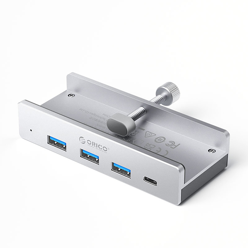 Clip-on HUB input: USB-C / output: 3x USB-A 3.0 + 1x - silver