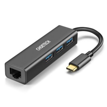 Adapter Choetech Usb Type-C To 1X Rj-45, 3X Usb Type-A