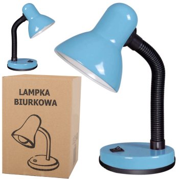 Adjustable School Desk Lamp with Flexible Arm, Blue