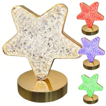 LED RGB Crystal Star Table Night Lamp with USB Charging