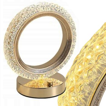 LED RGB Crystal Ring Table Night Lamp with USB Rechargeable Battery