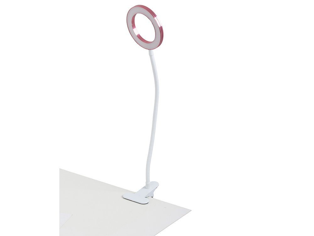 24 LED Desk Lamp with Clip, Flexible Arm, White and Pink (3)