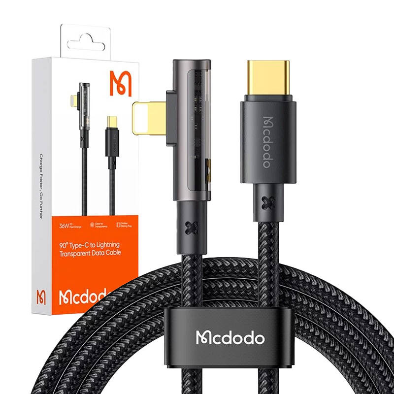 USB-C to Lightning Angled Cable McDodo CA-3390 36W 1.2m Black (0)