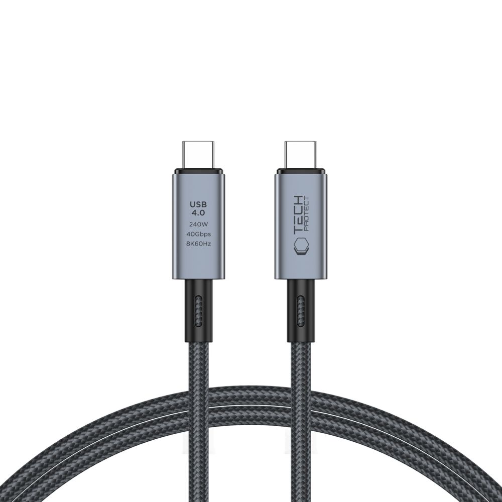 Tech-Protect UltraBoost Max USB-C 4.0 / USB-C 4.0 PD cable 240W 8K 40Gbps 1m - gray