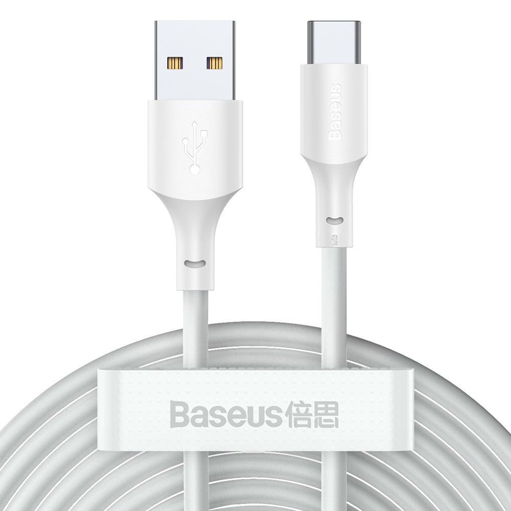 Baseus 2x set USB Typ C Cable Fast Charging PD and QC 40W 5A 1,5m, White (0)