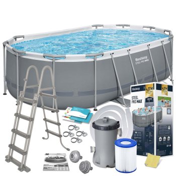 Bestway Power Steel Above Ground Frame Pool Set 14' x 8'2" x 39.5" 11-in-1 56620