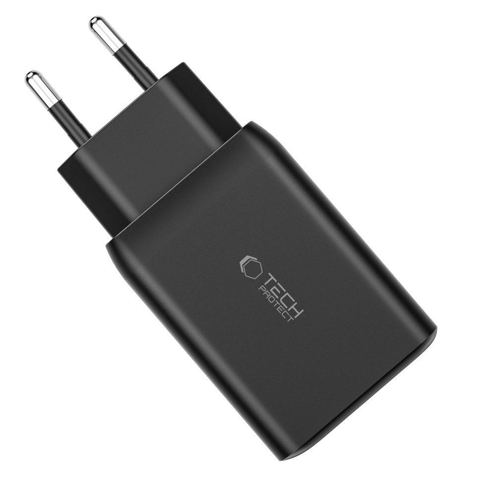 Tech-Protect C65W charger 2x USB-C PD 65W / USB-A QC 3.0 - black (2)