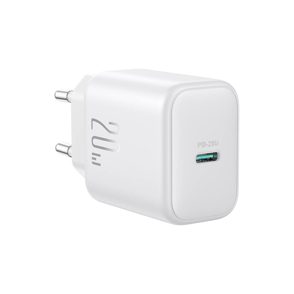Joyroom JR-TCF20 USB-C PD 20W network charger - white + USB-C / USB-C cable 1m (0)