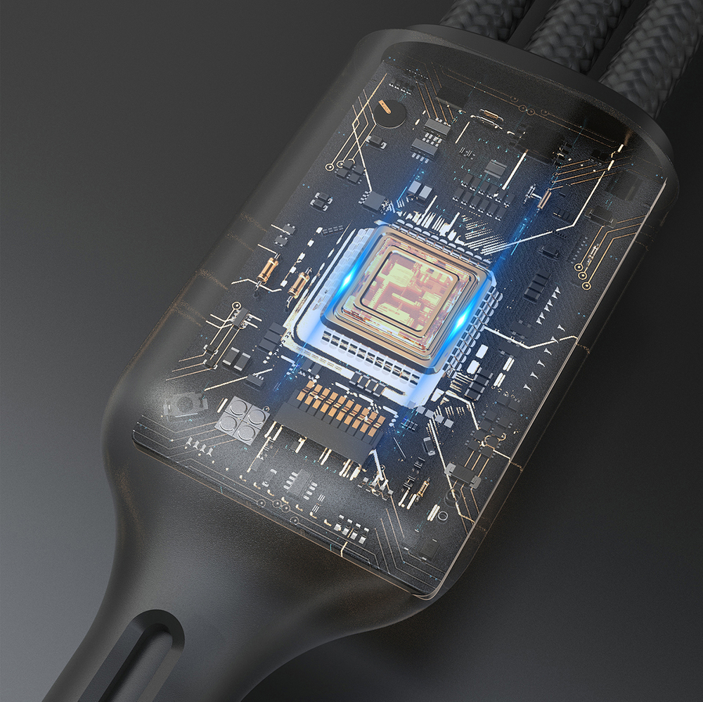 Apple Watch Dudao A12Max+ PD 100W 3in1 Charger Cable: USB-C Lightning 1.2m - Black (2)