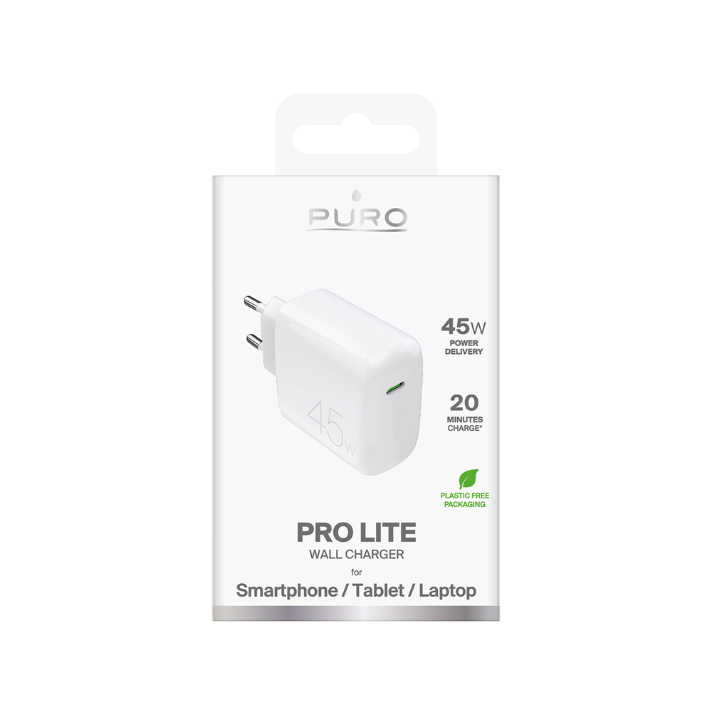 Puro PROLITE 45W USB-C Wall Charger - White (0)