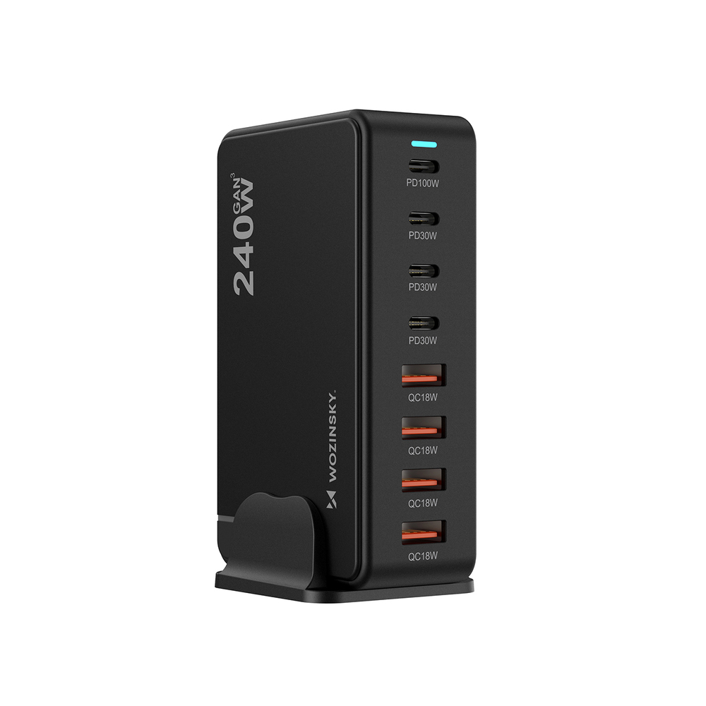 USB Charging Station Wozinsky 240W GaN QC3 Black (0)