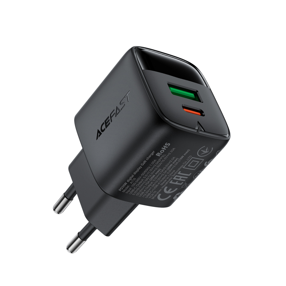 USB Wall Charger Acefast A116 35W GaN PD with Display (0)
