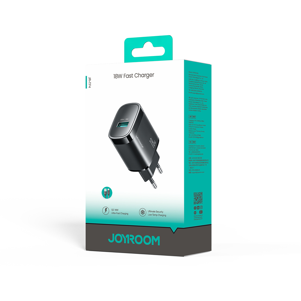 18W USB-A Wall Charger Joyroom JR-TF4 Black (0)