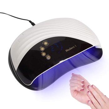 DUAL LED MODERN BIG Q005 UV/LED Manicure & Pedicure Lamp 90 W, White (51 LED, Dual LED, Low Heat Mode)