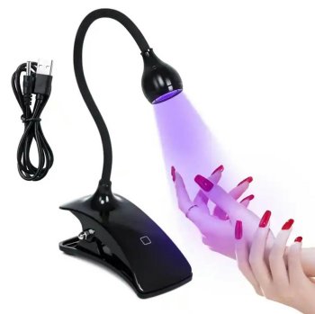 Mini Clip-on UV LED Nail Lamp 3W, Black