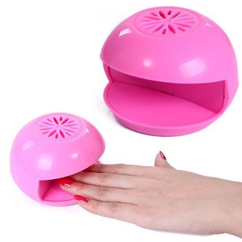 Portable nail dryer, battery operated, pink