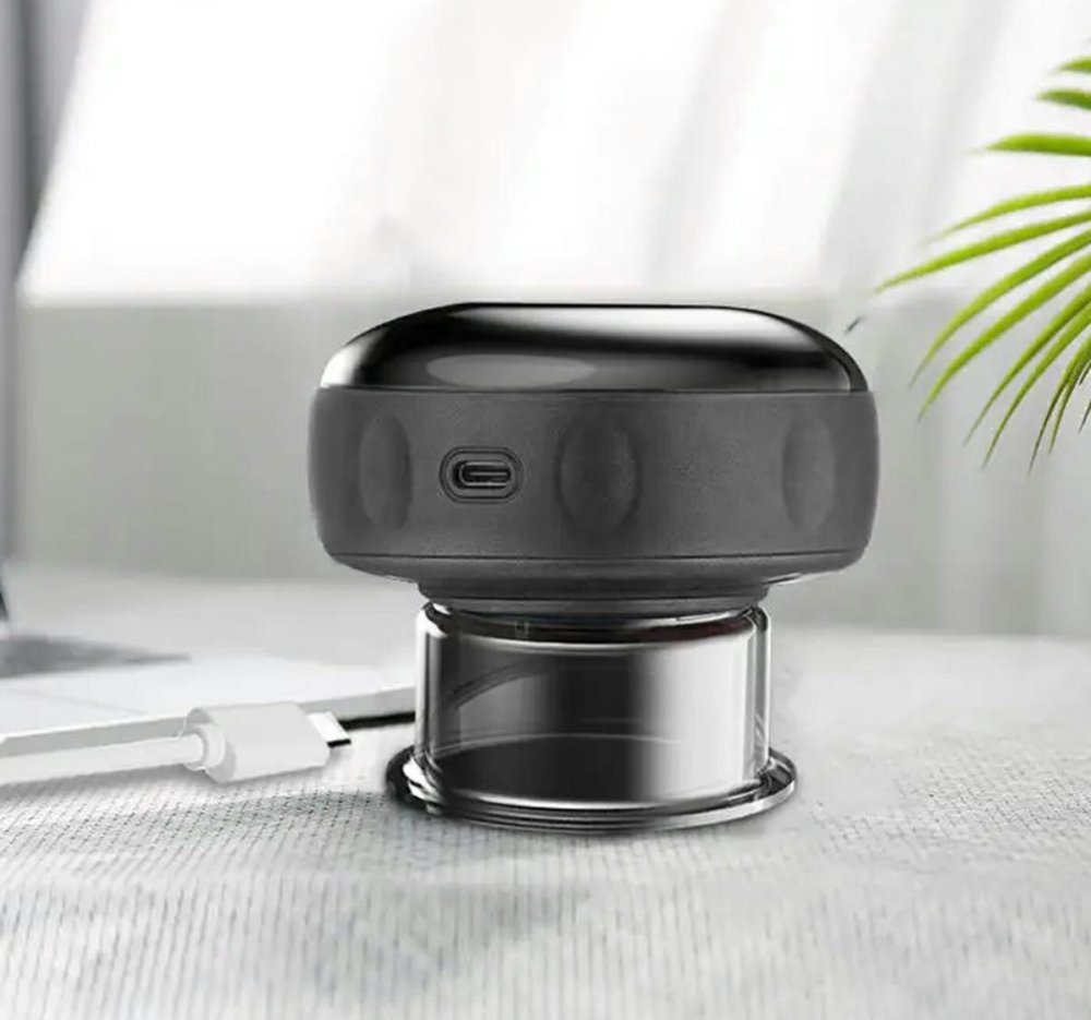 Electric Rechargeable Vacuum Massage Bubble Jar, Black (0)