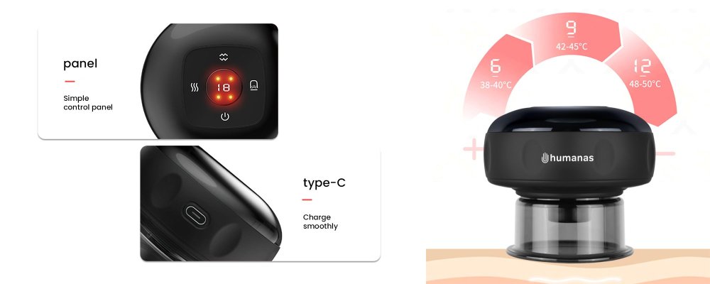 Humanas BB01 Acupuncture Massage Bubbles Electronic Jars Chinese Cupping Device (1)