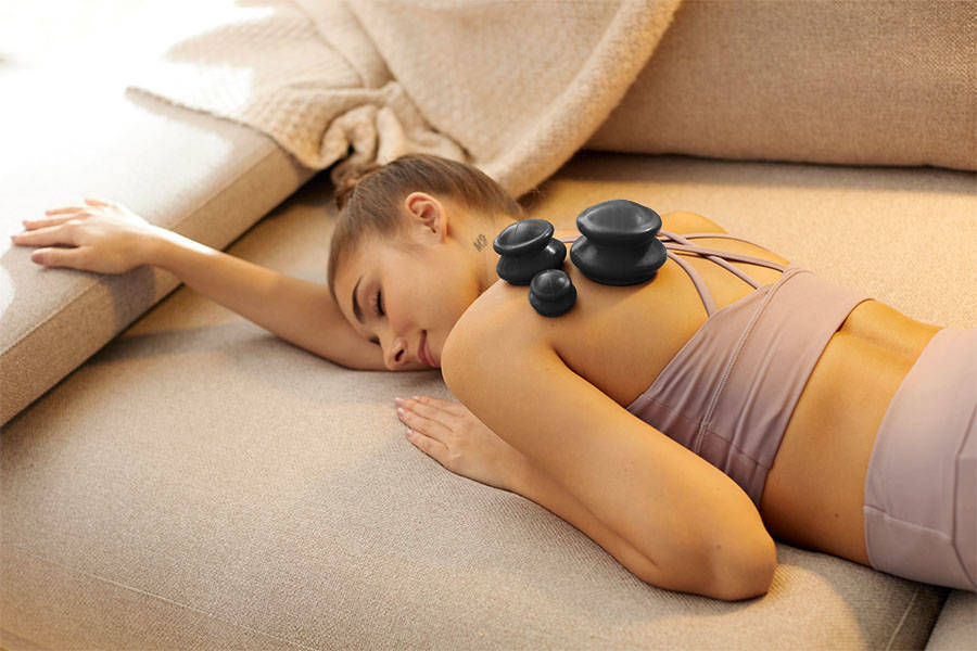 4FIZJO Acupuncture Vacuum Massage Cupping Bubbles Jars Cups, 4 pcs., Black (0)